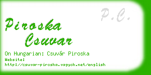 piroska csuvar business card