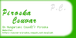 piroska csuvar business card